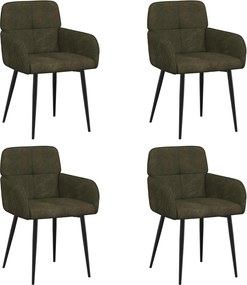 vidaXL Καρέκλες φαγητού 4 pcs Φιλικό Δερμάτινο Σουέντ