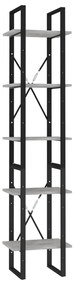 vidaXL Βιβλιοθήκη με 5 Ράφια Γκρι Σκυρ. 40 x 30 x 175 εκ. Επεξ. Ξύλο