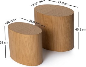 Side Table Set Elipse Set - Oak Oak