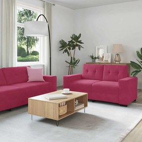 vidaXL Σετ Καναπέ με μαξιλάρι 3 pcs Κόκκινο 221 x 78 x 80 εκ Βελούδο