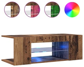 vidaXL Έπιπλο Τηλεόρασης LED Όψη Παλαιού Ξύλου 90x39x30 εκ. Επεξ. Ξύλο