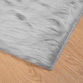 vidaXL Χαλί από τεχνητό πρόβειο δέρμα TAFALLA Γκρι 200 x 200 cm