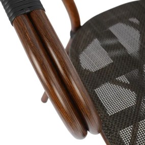 ΠΟΛΥΘΡΟΝΑ ΑΛΟΥΜΙΝΙΟΥ CLAY BAMBOO LOOK ΚΑΦΕ ΜΕ TEXTLINE HM5025 60,5x59x81Υ