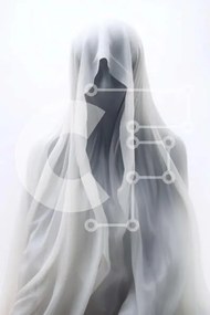 Intra Συλλεκτικό Ξύλινο Παζλ Plywood  4mm - Ghostly Figure σε λευκό Σε Ξύλινο Κουτί - Διαστάσεις Puzzle: 10x10 cm – 25 κομμάτια