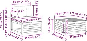vidaXL Σειρά Καναπέ Εξωτερικού 9 pcs Φυσικό και Ανθρακί Πολυεστέρας