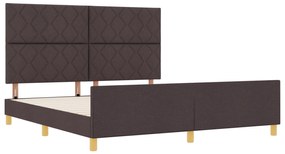 vidaXL Κρεβάτι Σκελετός Σκούρο Καφέ 180x200 εκ. Υφάσμα