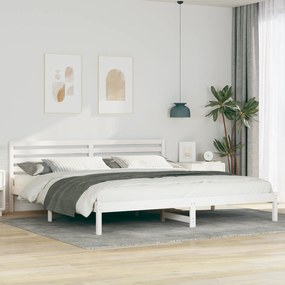 vidaXL Σκελετός Κρεβατιού Λευκό 180 x 210 cm Συμπαγές ξύλο πεύκου