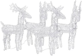 vidaXL Χριστουγεννιάτικοι Τάρανδοι 4 τεμ. 160 LED Πολύχρωμοι Ακρυλικοί