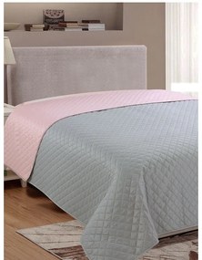 Κουβερλί Fiber Grey/Pink Μονό (160x220)