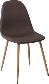 CELINA Καρέκλα Μέταλλο Βαφή Φυσικό, Ύφασμα Καφέ   4τμχ
