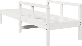 vidaXL Ξαπλώστρα Λευκή 199,5x62x55 εκ. από Μασίφ Ξύλο Πεύκου