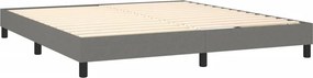 vidaXL Κρεβάτι Boxspring με Στρώμα Σκούρο Γκρι 180x200 εκ Υφασμάτιν