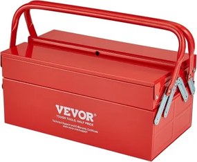 VEVOR Tool Box 14-inch 2-Tier 3-Tray Folding Cantilever Toolbox with Handle