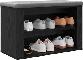 vidaXL Ράφι Παπουτσιών 75 x 35 x 45 εκ. Επεξεργασμένο Ξύλο Μαύρη δρυς