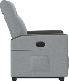 vidaXL Πολυθρόνα Ηλεκ. Ανακλινόμενη Ανύψωση Αν. Γκρι Υφασμάτινη