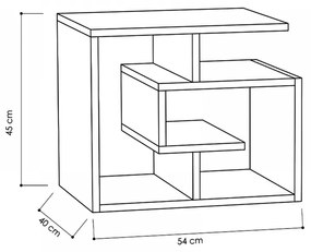Βοηθητικό τραπεζάκι Labirent Megapap από μελαμίνη χρώμα φυσικό οξιάς 54x40x45εκ.