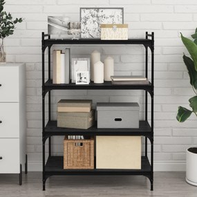 vidaXL Δίσκος Βιβλιοθήκης 4 pcs Μαύρο 100 x 40 x 1.5 εκ. Μοριοσανίδα