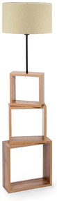 Φωτιστικό δαπέδου Claude Megapap Mdf/fabric Pvc χρώμα καφέ/μπεζ 37x20x140εκ.