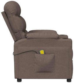 vidaXL Πολυθρόνα Μασάζ Taupe Υφασμάτινη