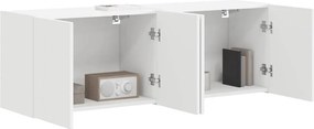 vidaXL Ντουλάπι Τηλεόρασης Τοίχου 2 pcs Λευκό 59,5 x 31 x 40 εκ