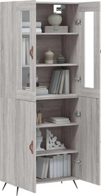 vidaXL Ντουλάπι Γκρι Sonoma 69,5 x 34 x 180 εκ. Επεξεργασμένο Ξύλο