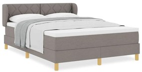 vidaXL Κρεβάτι με Ελατήρια και Στρώμα Κρεμ 90x200 εκ Υφασμα Taupe