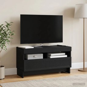 vidaXL Ντουλάπα LED Τηλεόρασης Μαύρο Επεξεργασμένο Ξύλο