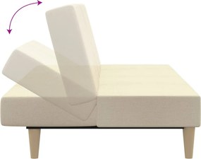 vidaXL Καναπές Κρεβάτι Διθέσιος Κρεμ Υφασμάτινος