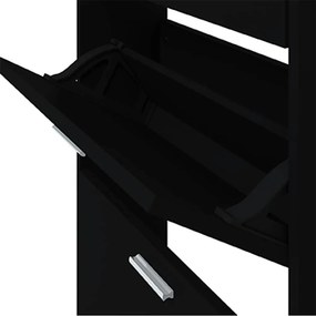 vidaXL Παπουτσοθήκη Μαύρη 59x17x81 εκ. από Επεξεργασμένο Ξύλο