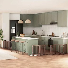 Διαχωριστικό Σκύλων/Πόρτα Πτυσσόμενο 15 Πάνελ 750εκ Ξύλο Λεύκας