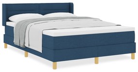 vidaXL Κρεβάτι Σπαστής Βάσης με Στρώμα Μπλε 140x200 εκ. Υφασμάτινο