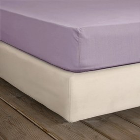 Σεντόνι Unicolors Με Λάστιχο Pale Mauve Nima Μονό 100x232cm 100% Βαμβάκι