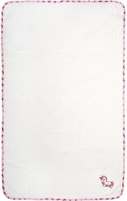Κουβέρτα Πικέ Κούνιας (100x160) Dimcol Unicorn 188 White-Pink