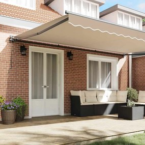 vidaXL Σκελετός Τέντας Μπεζ 500 x 300 εκ Πολυεστέρας με Επικάλυψη PU