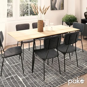 Τραπέζι Shazam pakoworld MDF επεκτεινόμενο χρώμα sonoma 120-160x80x76εκ - Μέταλλο - 096-000001