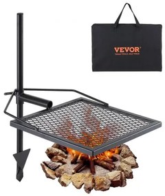 VEVOR Swivel Campfire Grill Heavy Duty Steel Open Fire Cooking Grate Adjustable