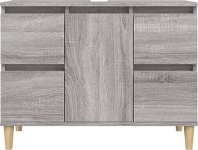 vidaXL Ντουλάπι Νιπτήρα Γκρι Sonoma 80 x 33 x 60εκ. Επεξεργασμένο Ξύλο