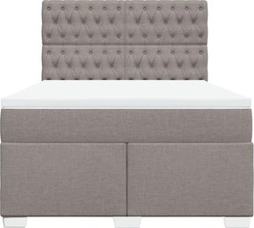 vidaXL Κρεβάτι Boxspring με Στρώμα Taupe 140x200 εκ. Υφασμάτινο