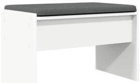 vidaXL Παγκάκι Χαλωρίου με μαξιλάρι Λευκό 63 x 38 x 40 εκ