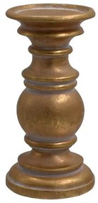 Κηροπήγιο Polyresin FL39316 Fylliana Χρυσό - Λευκό 10x21 εκ. 10x10x21 εκ.