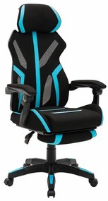 Καρέκλα gaming Mesa 458, Μαύρο, Τυρκουάζ, 118x62x63cm, 18 kg, Με μπράτσα, Με ρόδες, Μηχανισμός καρέκλας: Κλίση | Epipla1.gr
