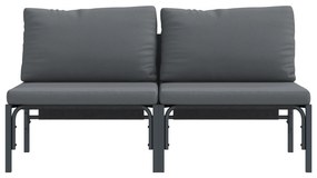 vidaXL Εξωτερικά Έπιπλα με μαξιλάρι με μαξιλάρι 2 pcs Ανθρακί Ατσάλι