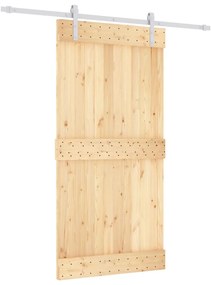 vidaXL Συρόμενη Μεσόπορτα με Μηχανισμό 100 x 210 εκ. Μασίφ Ξύλο Πεύκου