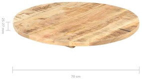 vidaXL Επιφάνεια Τραπεζιού Στρογγυλή 25-27 χιλ. 70 εκ. Ξύλο Μάνγκο