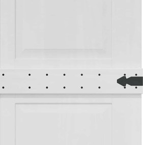 vidaXL Πόρτα αχυρώνα CORONA 80 x 210 cm Μασίφ Ξύλο Πεύκου Λευκό