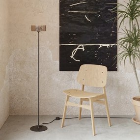 Επιδαπέδιος Ορθοστάτης MAG-Y με Φυμέ Λαμπτήρα Ghost και Στρογγυλή Βάση Μαύρο