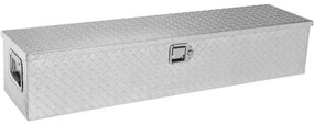 VEVOR Heavy Duty Aluminum Truck Bed Tool Box, Diamond Plate Tool Box with Side Handle and Lock Keys, Storage Tool Box Chest Box Organizer for Pickup, Truck Bed, RV, Trailer, 48&quot;x15&quot;x15&quot;, Silver