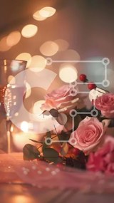 Intra Συλλεκτικό Ξύλινο Παζλ Plywood 4mm - Κομψό τραπέζι με κρασί και τριαντάφυλλα Σε Ξύλινο Κουτί - Διαστάσεις: 10x10 cm – 25 κομμάτια