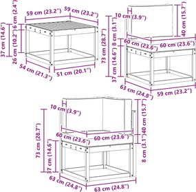 vidaXL Σειρά Καναπέ Εξωτερικού με μαξιλάρι 6 pcs