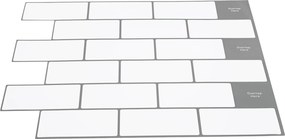 vidaXL Πλακάκι Subway 20 τεμ. Λευκό Γκρι 30 x 30 cm